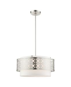 Подвесная люстра Calinda 4 Lights Livex, цвет silver-tone