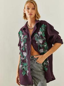 Bianco Lucci Рубашка в цвете баклажан