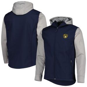 Мужская куртка Dunbrooke Navy/Heather Grey Milwaukee Brewers Alpha с молнией во всю длину