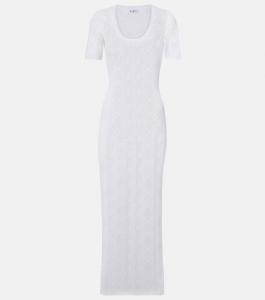 Кружевное платье миди Alaïa, Blanc