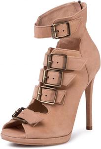 Женские туфли YDN на ремешке на щиколотке, с открытым носком, пряжкой и молнией, сандалии, ботильоны с вырезами, платформой, туфли-лодочки на высоком каблуке, для шопинга, вечеринок и повседневной носки, размер 4-16 US, Pink