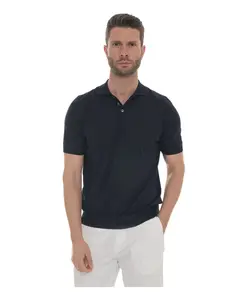 Поло из хлопкового крепа Hindustrie, синий