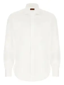 Рубашка из хлопка с пуговицами на манжетах Barba, белый