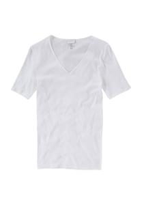 Футболка, V-образный вырез, однотонная, женская HANRO, белый