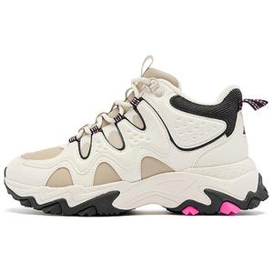 QIAODAN Женские противоскользящие износостойкие кроссовки средней высоты для активного отдыха, белые, бежевые