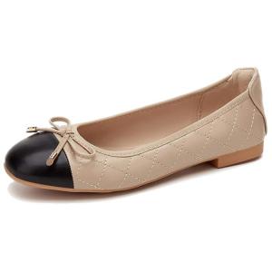 Повседневные однобортные туфли женские QUICHESHOES, Apricot+Black