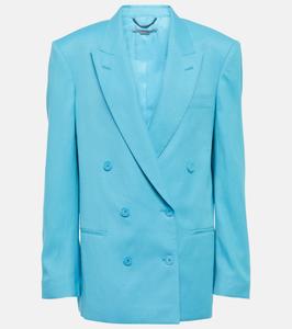 Двубортный твиловый блейзер Stella McCartney, Aqua Blue