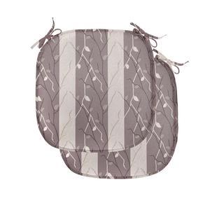 Подушки на обеденный стул ABAKUHAUS с цветочным принтом, земляные тона, осень, декоративная водонепроницаемая подушка с ремнями для кухонных сидений, 40 см x 40 см — упаковка из 2 шт., теплый темно-серый цвет, сушеная роза, черный