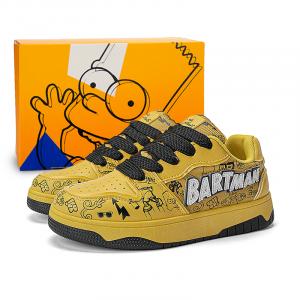 Стойкие к скольжению амортизирующие дышащие устойчивые к истиранию низкие скейтбордские кроссовки Unisex The Simpsons, конфетный непарный (улучшенная версия)