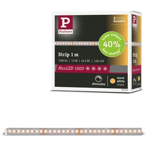 Светодиодная лента MaxLED 1000 LED Strip теплый белый, отдельная лента Paulmann, серебристый