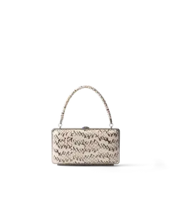 Клатч из кожи айерса Prada, серый