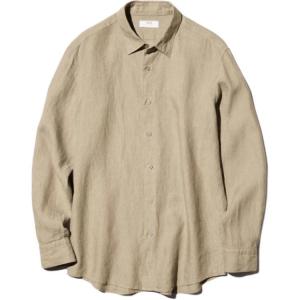 UNIQLO SS26 Рубашка мужская 34 Camel с заостренным воротником умеренная
