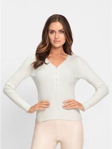 Тонкий вязаный свитер цвета экрю Heine