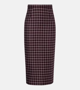 Юбка-карандаш Lorelei houndstooth genzianella Emilia Wickstead, Red/Black Houndstooth