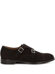 Замшевые туфли с двойной пряжкой Doucal's, коричневый