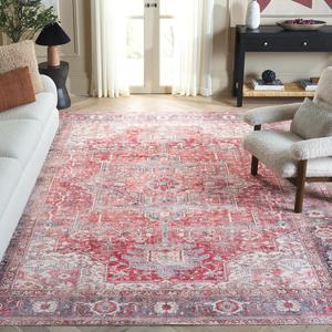 Ковер SAFAVIEH, 244 x 305 см, Vintage Serapi Collection, Red Orange & Grey, машинная стирка и противоскользящий, идеально для гостиной, спальни, детской, домашнего офиса, столовой (VSP600Q-8)