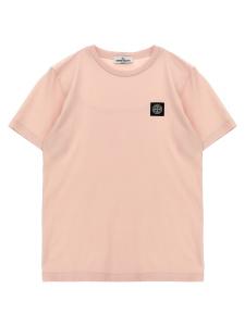 Футболка с нашивкой-логотипом Stone Island Junior, розовый