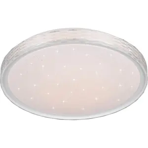 REALITY Светильник LED потолочный VARDA, 24 Вт 2500 Лм, CCT 2700-6500K, с пультом дистанционного управления LED-панель 1 шт. Смены цвета | Starlight, функция памяти, ночник, переключатель диммера, таймер Ø 39 см Reality Leuchten, белый