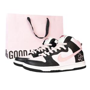 Nike Дышащие высокие кроссовки для скейтбординга Dunk унисекс black pink