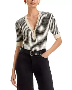 Свитер в полоску с V-образным вырезом Frame, мультиколор