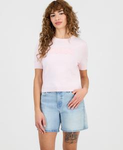 Женский свитер с короткими рукавами и логотипом Norah GUESS, Delicate Pink