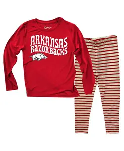 Комплект из топа с длинными рукавами и леггинсов из трехслойной ткани Arkansas Razorbacks для мальчиков и девочек Wes & Willy
