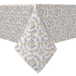 Прямоугольная скатерть, 100 % хлопок, 60x104 дюйма, элегантные цветочные круги.
