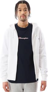Мужская толстовка Champion C3-W104Z на молнии, с длинными рукавами, флисовой подкладкой, логотипом One Point, с капюшоном на молнии, базовая модель, белый