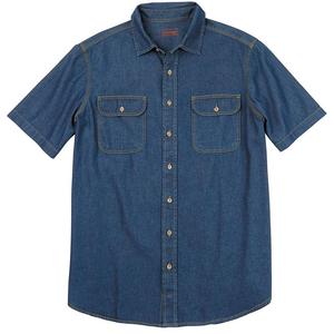 Мужская рубашка из денима и твила с короткими рукавами Boulder Creek Kingsize Big & Tall, цвет Stonewash Denim