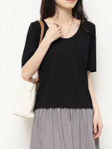 Хлопковый круглый вырез