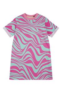 Розовое девичье платье-майка с волнистым принтом Elle, розовый