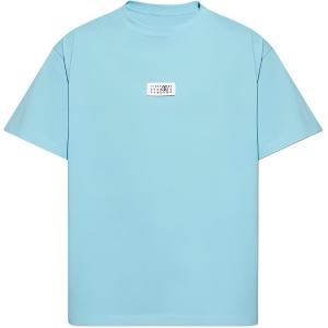 Футболка с логотипом на заплатке MM6 Maison Margiela, синий