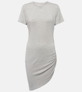 Мини-платье из джерси с рюшами Norma Kamali, Light Grey