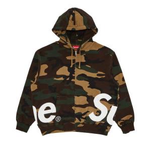 Толстовка Supreme Big Logo Zip Up Hooded Sweatshirt, Woodland Camo