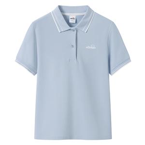 Футболка-поло женская с воротником-поло, умеренная, другие Ellesse, [short-sleeved polo]светло-синий фиолетовый