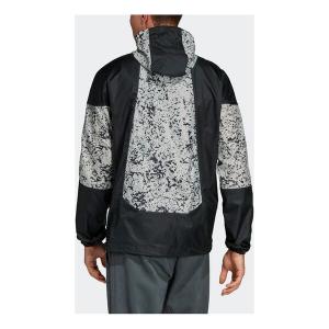 Куртка adidas originals Splicing logo Printing Casual Hooded Jacket Black White Colorblock, белый