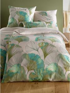 Постельное белье с принтом экрю-зеленого цвета Heine, 135x200 см + 40x80 см