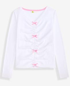 Детский топ с V-образным вырезом и присборенным бантом (5-20 лет) Epic Threads, Bright White