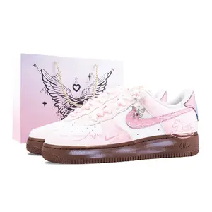 Air Force 1 Milk Puff Shake устойчивые к истиранию скейтерские кроссовки женские розовые Nike, розовый