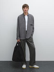 Рубашка свободного кроя Massimo Dutti, темно-серый