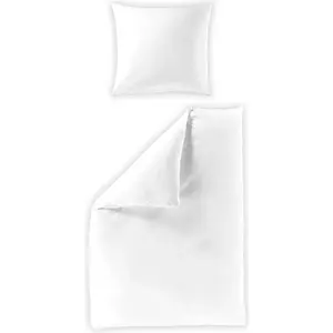 Постельное белье BIERBAUM «Элегантный однотонный», мако-сатин, 100% хлопок, однотонное, простое в уходе, белый