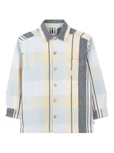 Клетчатая рубашка на пуговицах BOSS Kidswear, синий