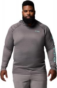 Толстовка с капюшоном Columbia Mens Terminal Tackle, Black Heather/Gulf Stream Logo