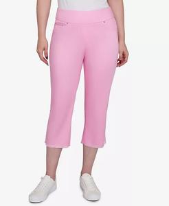 Брюки-капри Petite Oasis из денима с бахромой Ruby Rd., розовый