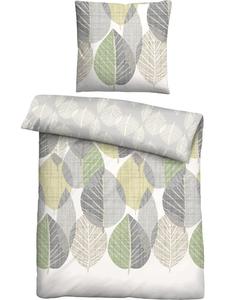 Двустороннее постельное белье из тонкого фланели цвета лайма Biberna, 155 x 220 + 80 x 80 см