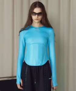 Корсетный топ из кожи Prank Project, цвет Blu