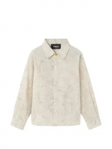 Рубашка с цветочным принтом Versace Kids, бежевый