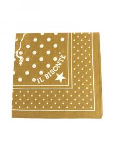 IL BISONTE Хлопковый шарф в горошек с логотипом Бандана