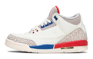 Кроссовки Jordan Air Jordan 3 Vintage Basketball Female, белый/светло-серый/синий/красный