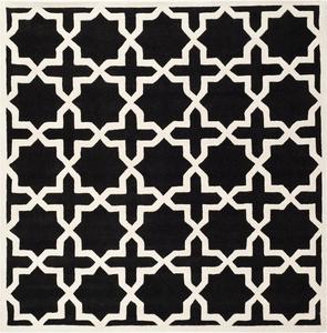 Ковер SAFAVIEH, 267 x 267 см, Chatham Collection, Black & Ivory, ручной работы геометрический из шерсти, идеален для помещений с высокой проходимостью в гостиной, спальне (CHT732K)